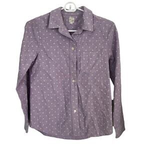 Madewell Purple Polka‎ Dot Long Sleeve Button Down Sz XS